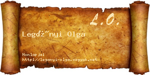 Legányi Olga névjegykártya